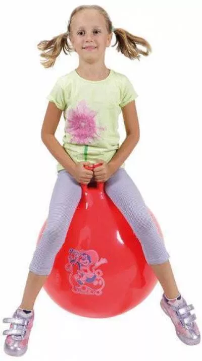 Piłka z rogami dla dzieci do skakania GYMNIC - 60 cm - czerwona