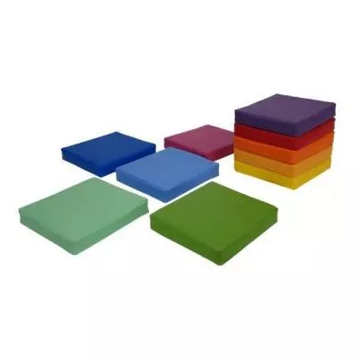 Zestaw poduszek kwadratowych - 30x30x5 cm - różne kolory - 10 szt.