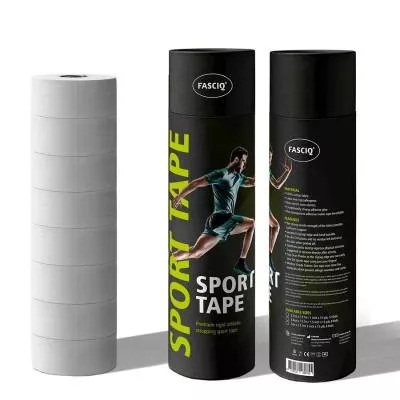 Zestaw tejpów sztywnych FASCIQ® Athletic Sport Tape - 3,8 cm x 13,7 m - Biały - 8 sztuk