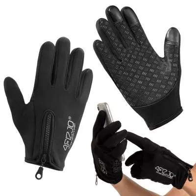 Rękawiczki termiczne do biegania 4FIZJO, czarne