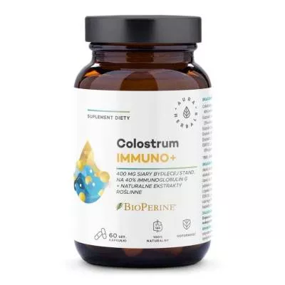 Colostrum Immuno+ BioPerine Aura Herbals 400 mg, kapsułki 60 szt.