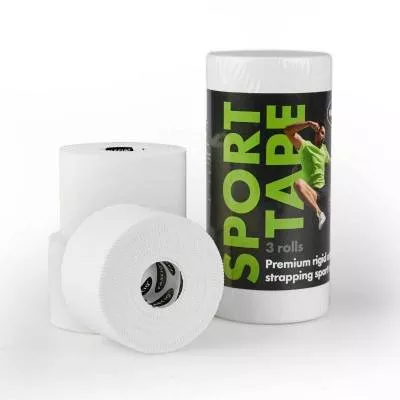 Zestaw tejpów sztywnych FASCIQ® Athletic Sport Tape - 5 cm x 13,7 m - Biały - 3 sztuki