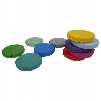 Zestaw poduszek okrągłych - 40x5 cm - różne kolory - 10 szt.