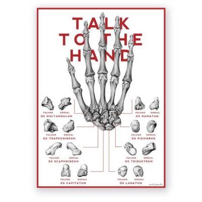 Plakat anatomiczny - Ręka człowieka - TALK TO THE HAND - Marta Pawelec