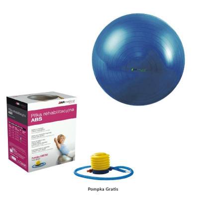 Piłka rehabilitacyjna do ćwiczeń ABS - niebieska 65 cm