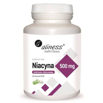 Niacyna, Amid Kwasu nikotynowego 500 mg Aliness - 100 kaps. VEGE