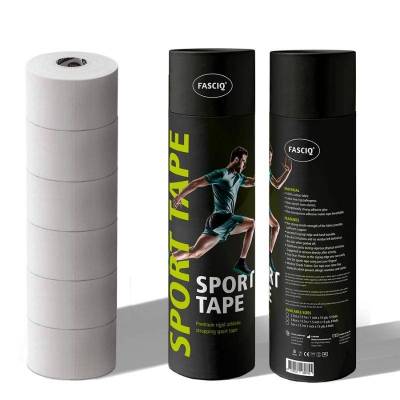 Zestaw tejpów sztywnych FASCIQ® Athletic Sport Tape - 5 cm x 13,7 m - Biały - 6 sztuk