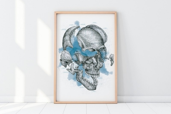 Plakat dekoracyjny czaszki w ramie